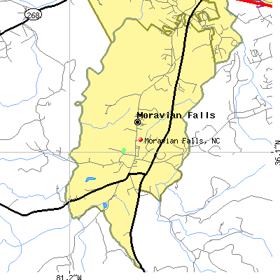 Moravian Falls map