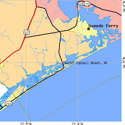 North Topsail Beach map