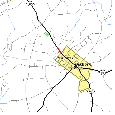 Oakboro map