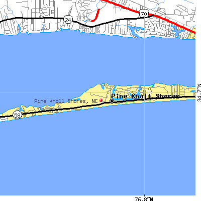 Pine Knoll Shores map
