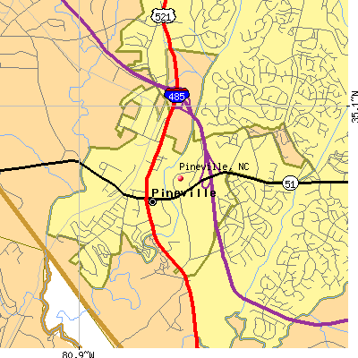 Pineville map