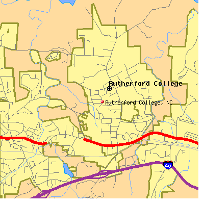 Rutherford College map