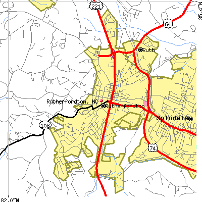 Rutherfordton map