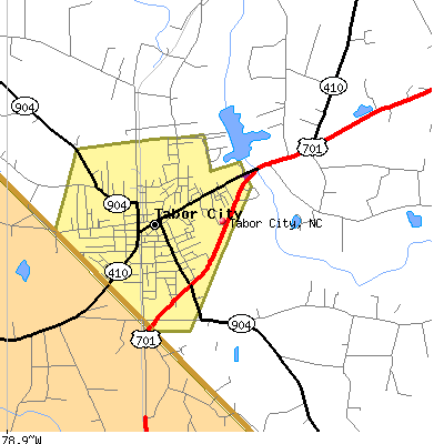 Tabor City map