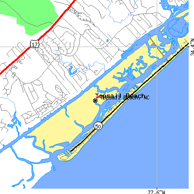 Topsail Beach map