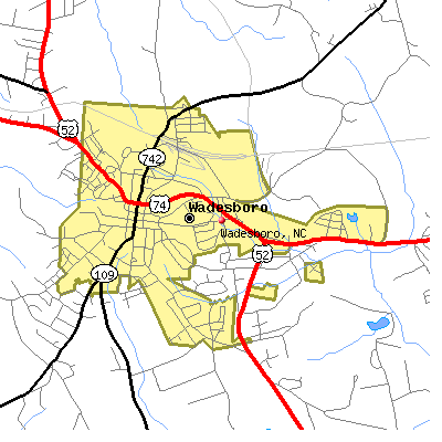 Wadesboro map