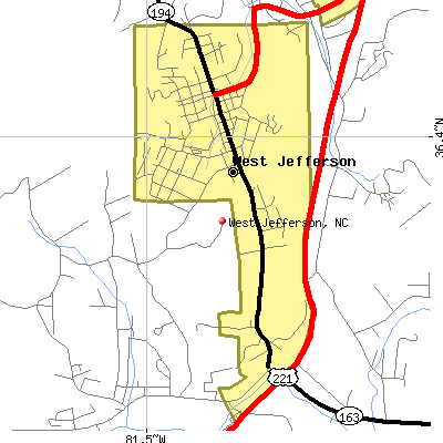 West Jefferson map