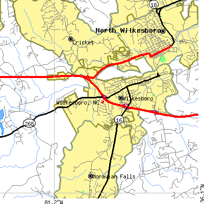 Wilkesboro map