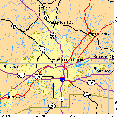 Winston-Salem map
