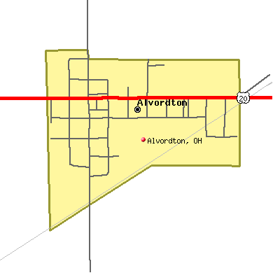 Alvordton map