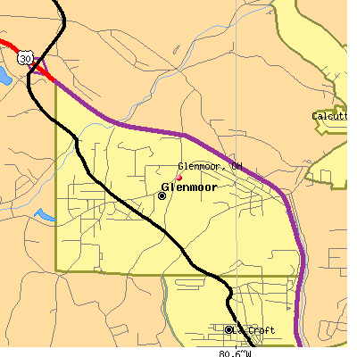 Glenmoor map