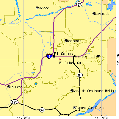 El Cajon map
