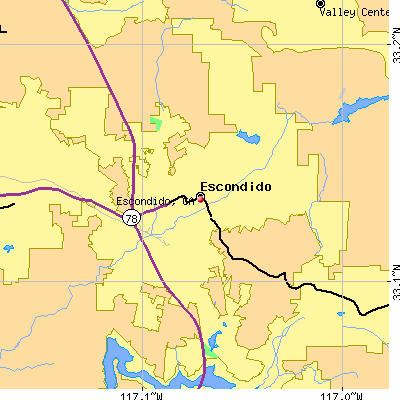 Escondido map
