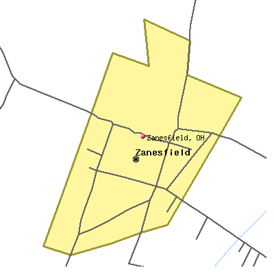 Zanesfield map