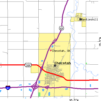 Checotah map
