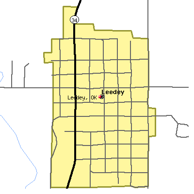 Leedey map