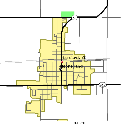 Mooreland map