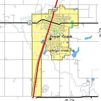 Pryor Creek map
