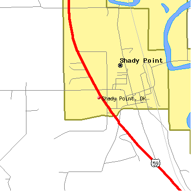 Shady Point map