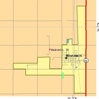 Waukomis map