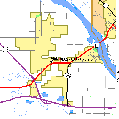 Webbers Falls map
