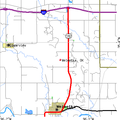 Weleetka map