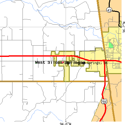 West Siloam Springs map