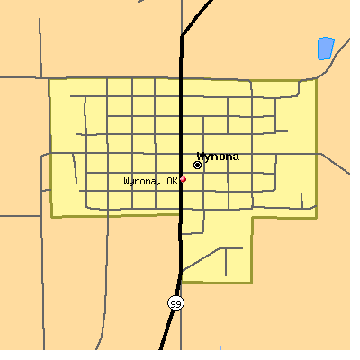 Wynona map