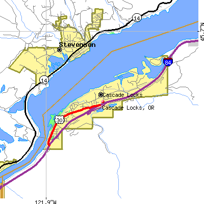 Cascade Locks map