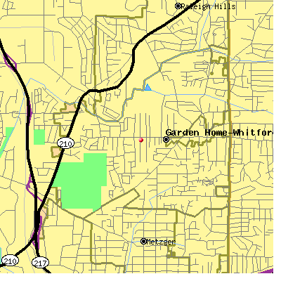 Garden Home-Whitford map