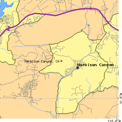 Harbison Canyon map
