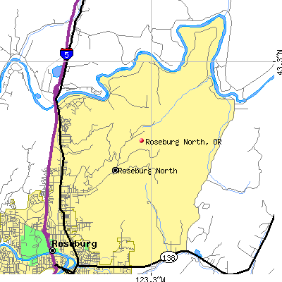 Roseburg North map