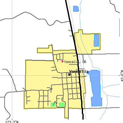 Yoncalla map