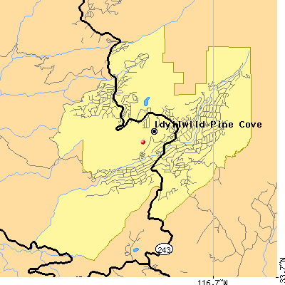 Idyllwild-Pine Cove map
