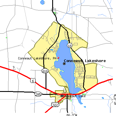 Conneaut Lakeshore map
