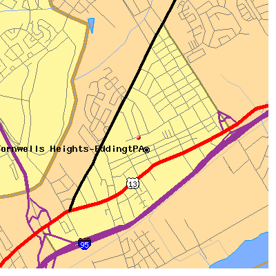 Cornwells Heights-Eddington map
