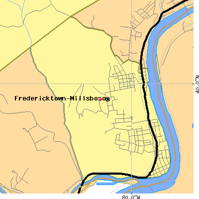 Fredericktown-Millsboro map