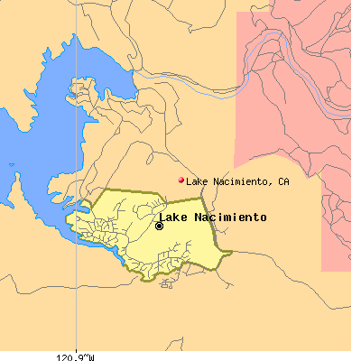 Lake Nacimiento map