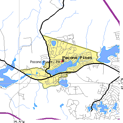Pocono Pines map