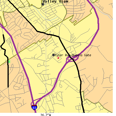 Tyler Run-Queens Gate map