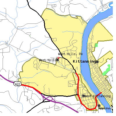 West Hills map