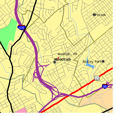 Woodlyn map