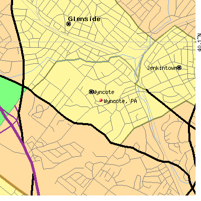 Wyncote map