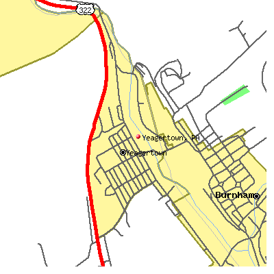 Yeagertown map