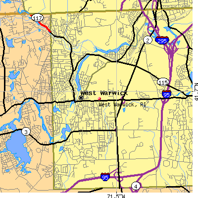 West Warwick map