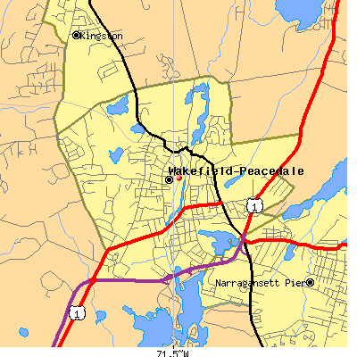 Wakefield-Peacedale map