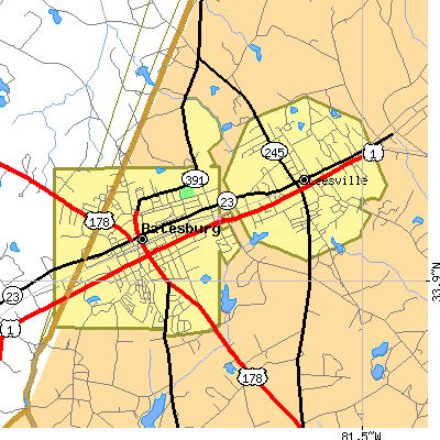 Batesburg-Leesville map