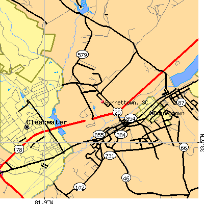 Burnettown map