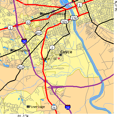 Cayce map