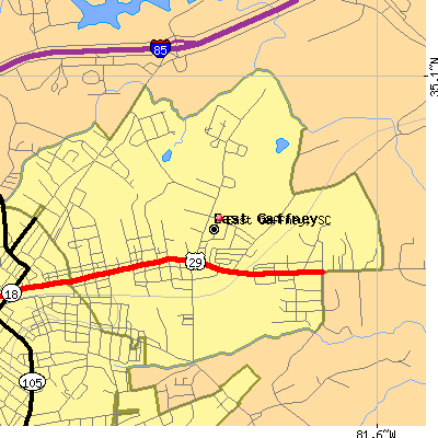 East Gaffney map